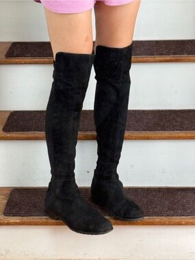 Stuart Weitzman Black Over-the-Knee Suede Boots